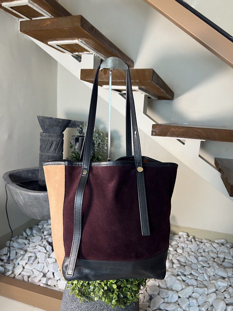 Multicolor suede and leather tote bag (Category: Tote Bags) located in Manila. Submitted by gailmg (Listing ID 1469216417, Image 2). Description: AUTHENTIC WITH TAGS PA.