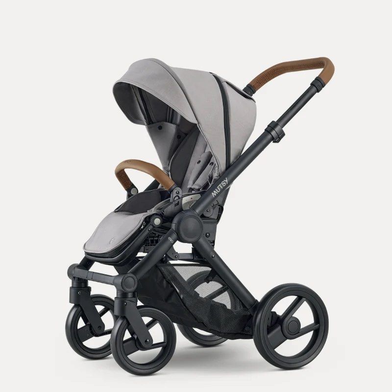 Mutsy Nexo Grey Baby Stroller (Category: Strollers) located in Rodriguez. Submitted by anjloving (Listing ID 1469268682, Image 1). Description: - Model: Mutsy Nexo Stroller - Color: Grey melange fabric with brown leatherette handles - Fully adjustable backrest for maximum comfort - Compact folding frame that fits easily in car boots - Smooth wheels with front swivel action for easy maneuvering - Large storage basket underneath for your essentials
