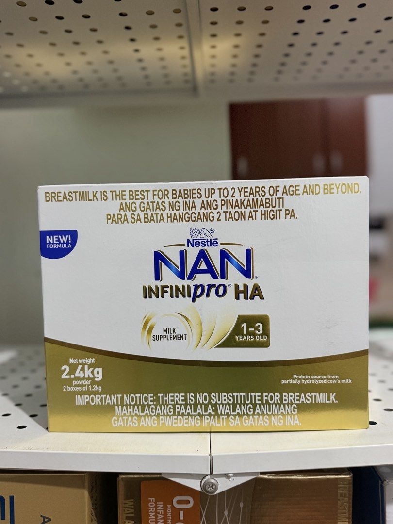 NAN INFINIPRO HA 1-3 2400g (Category: Breastfeeding & Bottle Feeding) located in Quezon City. Submitted by moriloves (Listing ID 1469266183, Image 1). Description: SEALED MARCH 2027 expiry .