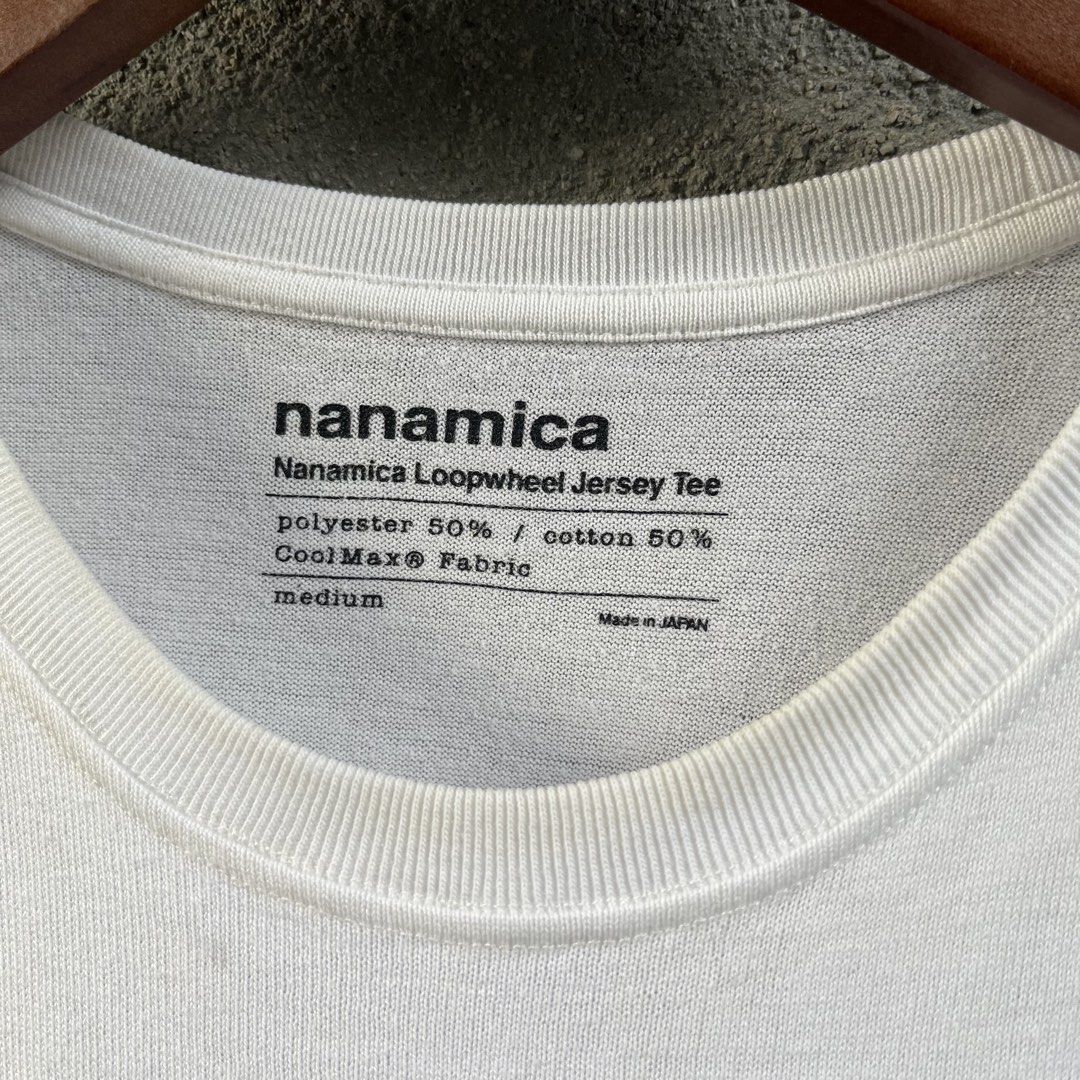 NANAMICA Loopwheel Jersey T Shirt (Category: Tshirts & Polo Shirts ) located in Manila. Submitted by flippinn (Listing ID 1469297108, Image 3). Description: Medium 20.5W 26.5L Stains, Sign of usage Lalamove or J&t Express + Shipping fee.