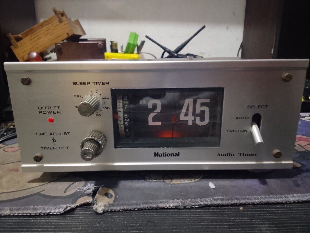 National Audio Timer Flip Clock Vintage (Category: Clocks) located in Manila. Submitted by herbertantazo (Listing ID 1469265981, Image 1). Description: sampaloc manila - Vintage National audio timer with iconic flip clock display 100v ac japan tested 36 hours working still selling as is - Features a sle - Fully functional with glowing display and pilot lamp - Dual AC outlets on the back rated at 1200W max - Equipped with sleep timer knob, time ad