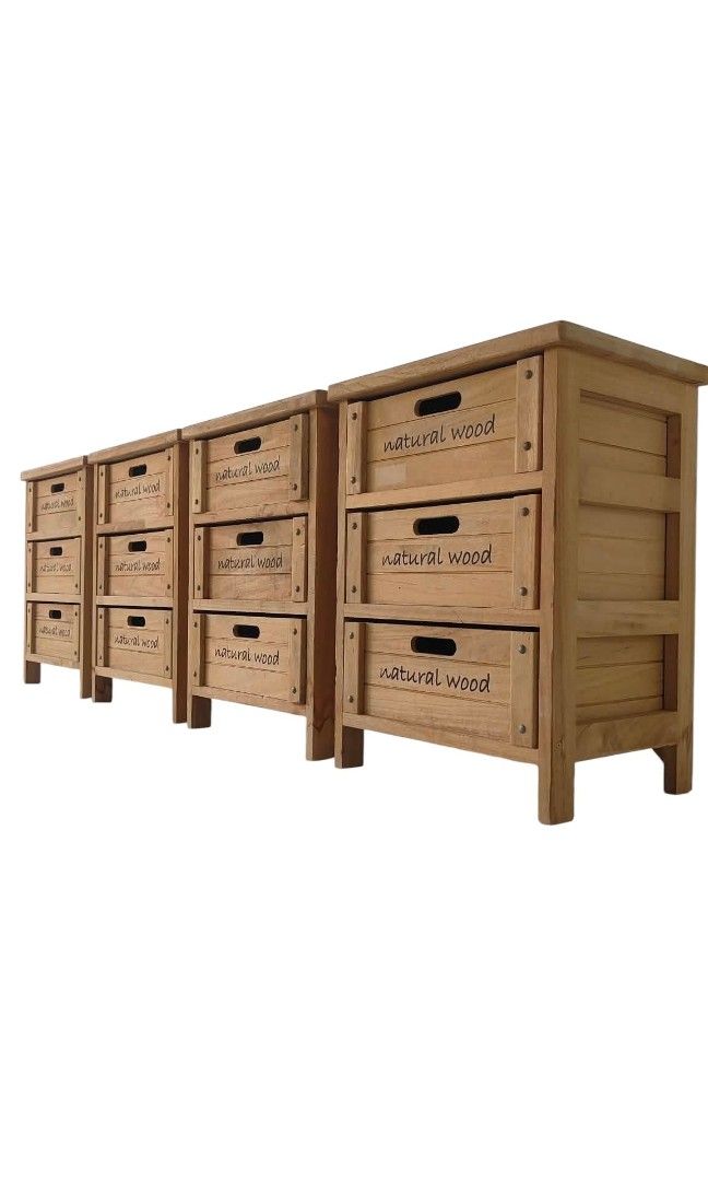 NATURAL WOOD SIDE DRAWER (Category: Shelves, Cabinets & Racks) located in Mexico. Submitted by mgracejapansurplus (Listing ID 1469311887, Image 3). Description: NEW ARRIVAL 🔥 JAPAN SURLPUS NATURAL WOOD SIDE DRAWER ✨ - 3 drawers, white top panel. 4 pcs available. Dimensions: L16"×W12"×H21". ✅No dp No reservation ✅Payment first Priority ✅LALAMOVE sameday delivery. 📌Shoulder ni buyer ang sf pick up will do. MOP: Gcash , Maribank , Gotyme Pm Moko i