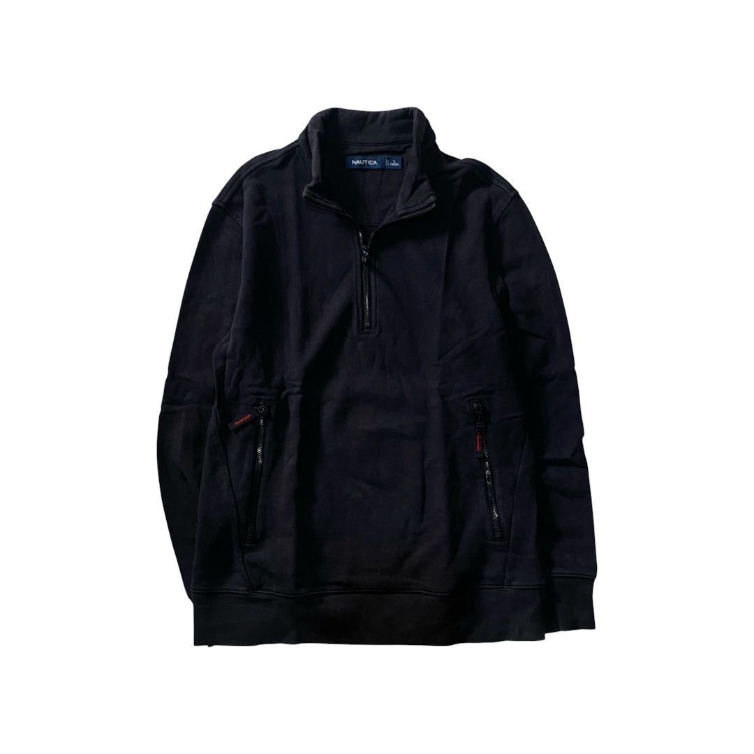 Nautica Navy Blue Half Zip (Category: Coats, Jackets and Outerwear) located in Manila. Submitted by finofindthisart (Listing ID 1469280745, Image 1). Description: Length 26 Width 20 Measured it by inches Issue: N/A This is a pre-loved/thrifted items and may show minor signs of issue due to its vintage nature. Kindly manage expectations. No refunds or exchanges will be accepted. 📍Pasay City DM for inquiries..