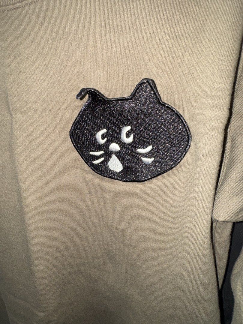 Nenet by issey miyake Sweatshirt (Category: Coats, Jackets and Outerwear) located in Roxas City. Submitted by yanskiezco (Listing ID 1469181533, Image 2). Description: Brand: Né-Net (Nya- / にゃー line by A-net / Issey Miyake Inc.) Item: Longline Crewneck Sweatshirt / Tunic Dress Color: Olive / Khaki Green Fabric: 100% Cotton French Terry Details: Signature embroidered black Nya cat patch on chest, ribbed crew collar, and side-slit hem..
