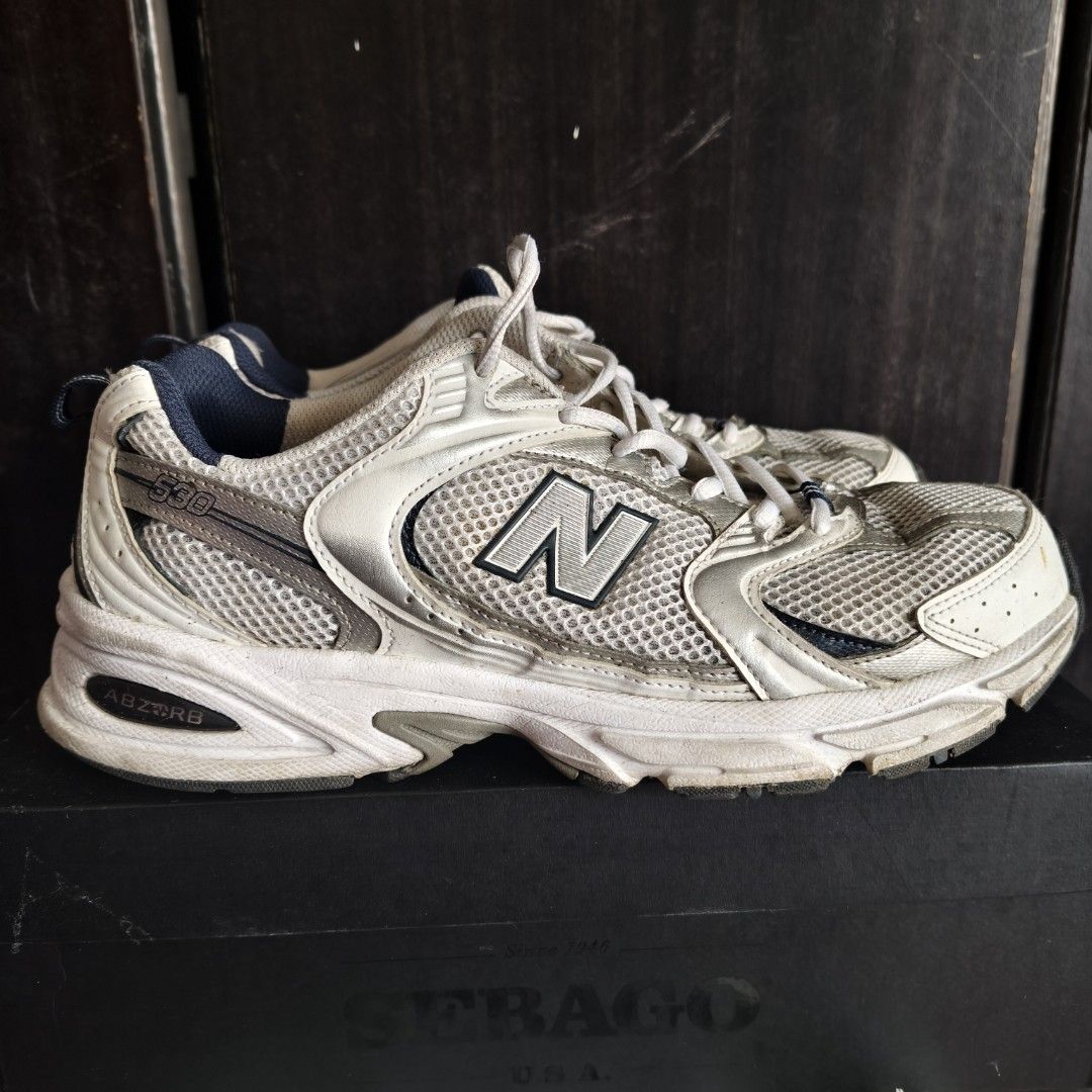 New Balance 530 (Category: Sneakers) located in Paranaque City. Submitted by tylersmortalenemy (Listing ID 1469173489, Image 2). Description: New Balance 530 - Size 10 - Issue: Patched up holes left and right shoe and sockliner, heel drags but lots of life left - With replacement box - Las Piñas area - 999 + sf.