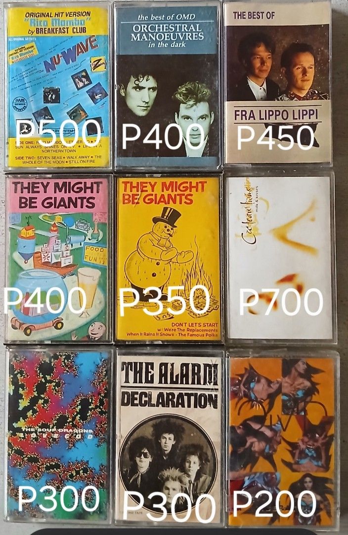 New wave cassettes tape set or retail (Category: Vinyls) located in Tarlac. Submitted by fastturtle.53aea3 (Listing ID 1469188028, Image 2). Description: NEW WAVE DREAMPOP SYTHPOP P2,000 set price with freebies see pic for retail add sf Mint conditions like new Omd liberator album still sealed Makinis pa lahat Mode of payment Gcash Palawan pay Courier Jnt (mas mura) Jrs Lbc cop only.