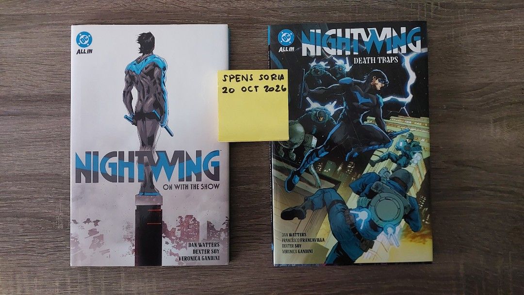 Nightwing Dan Watters Hardcover Bundle (Category: Comics & Manga) located in Las Pinas. Submitted by spenssoria (Listing ID 1469219245, Image 1). Description: - On with the Show and Death Traps - Both Hardcover - Preloved but great condition LOC: Alabang MOD: Flash/Lalamove/Grab MOP: GCash/Maya/Maribank DM if interested.