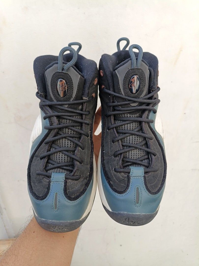 Nike Air Penny 2 Atlantic Blue (Category: Sneakers) located in Imus. Submitted by grindhouse.thriftshop (Listing ID 1469199793, Image 2). Description: - Model: Nike Air Penny 2 (Atlantic Blue) - Size: 9 US - Condition: Great retro basketball kicks, includes original box - Materials: Black suede and dark teal leather upper - Details: White wavy foam midsole with carbon fiber shank plate - Sizing: Men's sizing available - Best for: Daily rotation a