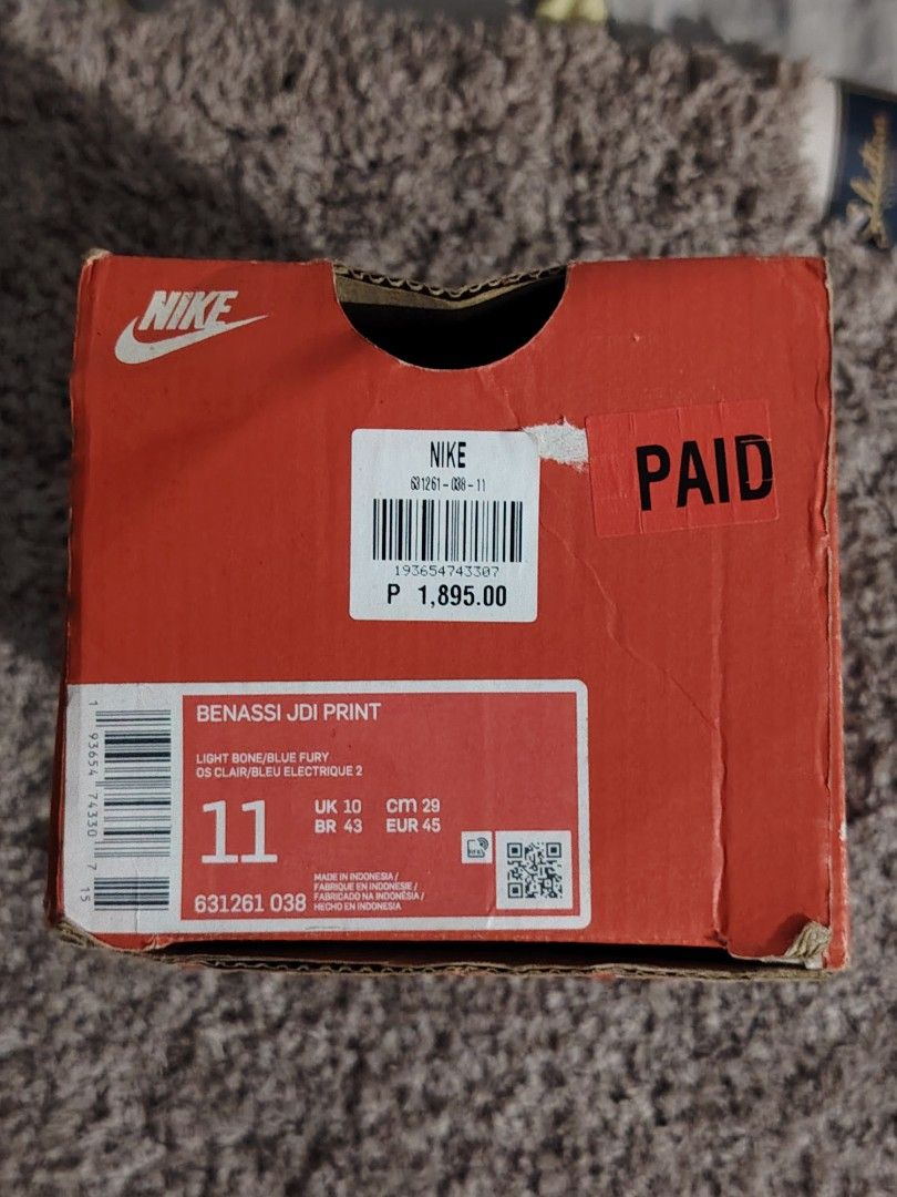 Nike Benassi JDI Print ACG (Category: Slippers & Slides) located in Taguig. Submitted by castofffinds (Listing ID 1469254921, Image 3). Description: Size 11 bought it from nike outlet, sinukat lang never tinapak sa labas.
