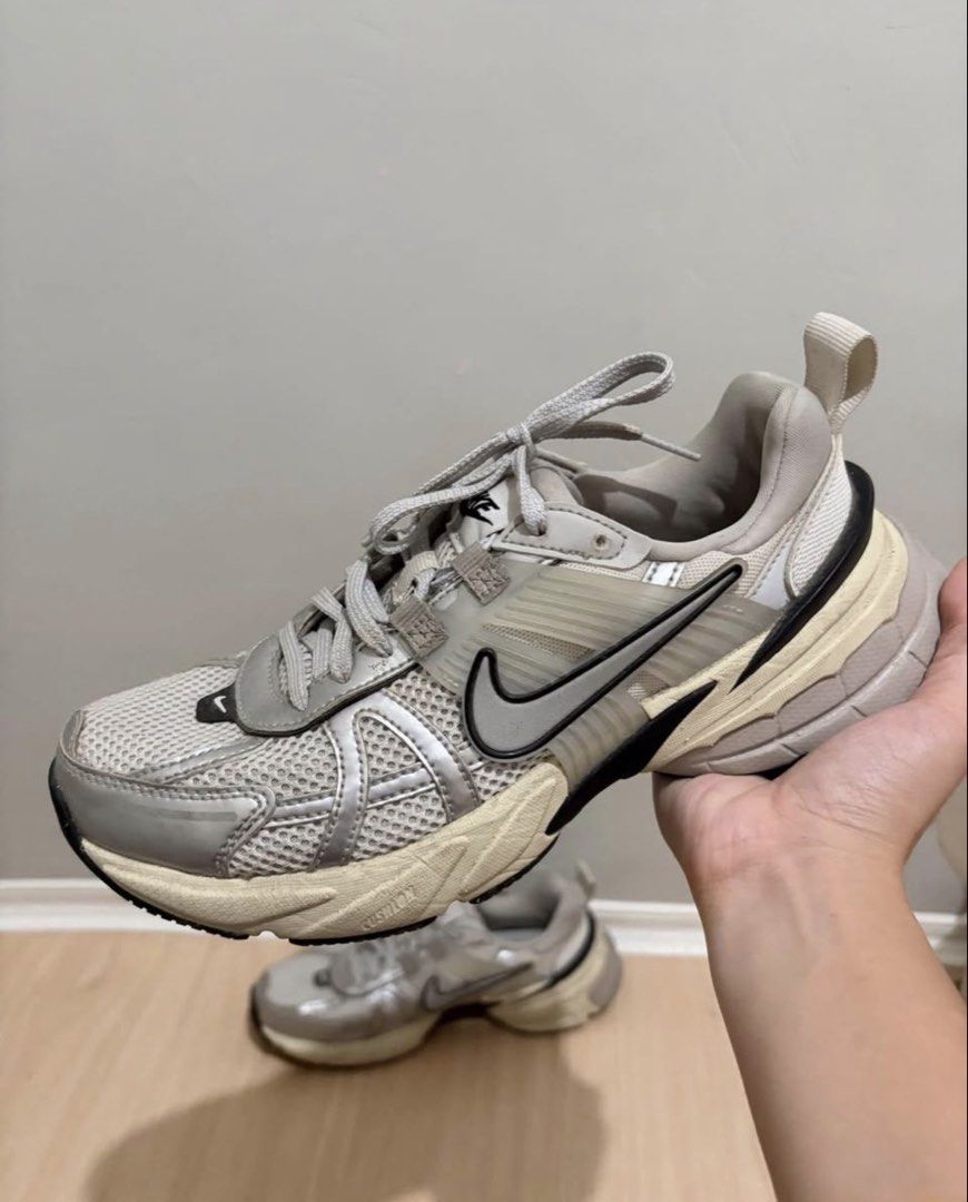 Nike V2K Run Metallic Silver (Category: Sneakers) located in Davao. Submitted by hannahmaep65171 (Listing ID 1469249381, Image 2). Description: ✔️ Lightweight & breathable mesh upper ✔️ Cushioned midsole for everyday comfort ✔️ Durable rubber outsole with good traction ✔️ Stylish metallic silver, retro chunky design ✔️ Great for workouts, walking, and casual everyday outfits Selling to declutter. As i am not into sneakers. Used very seldom. Messa