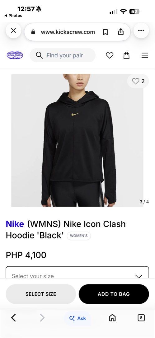 Nike womens black hoodie (Category: Activewear) located in San Pablo. Submitted by iamtrina (Listing ID 1469212478, Image 1). Description: True to size Pit to pit laid flat measures 19” Fits up to 36” bust No crack print .