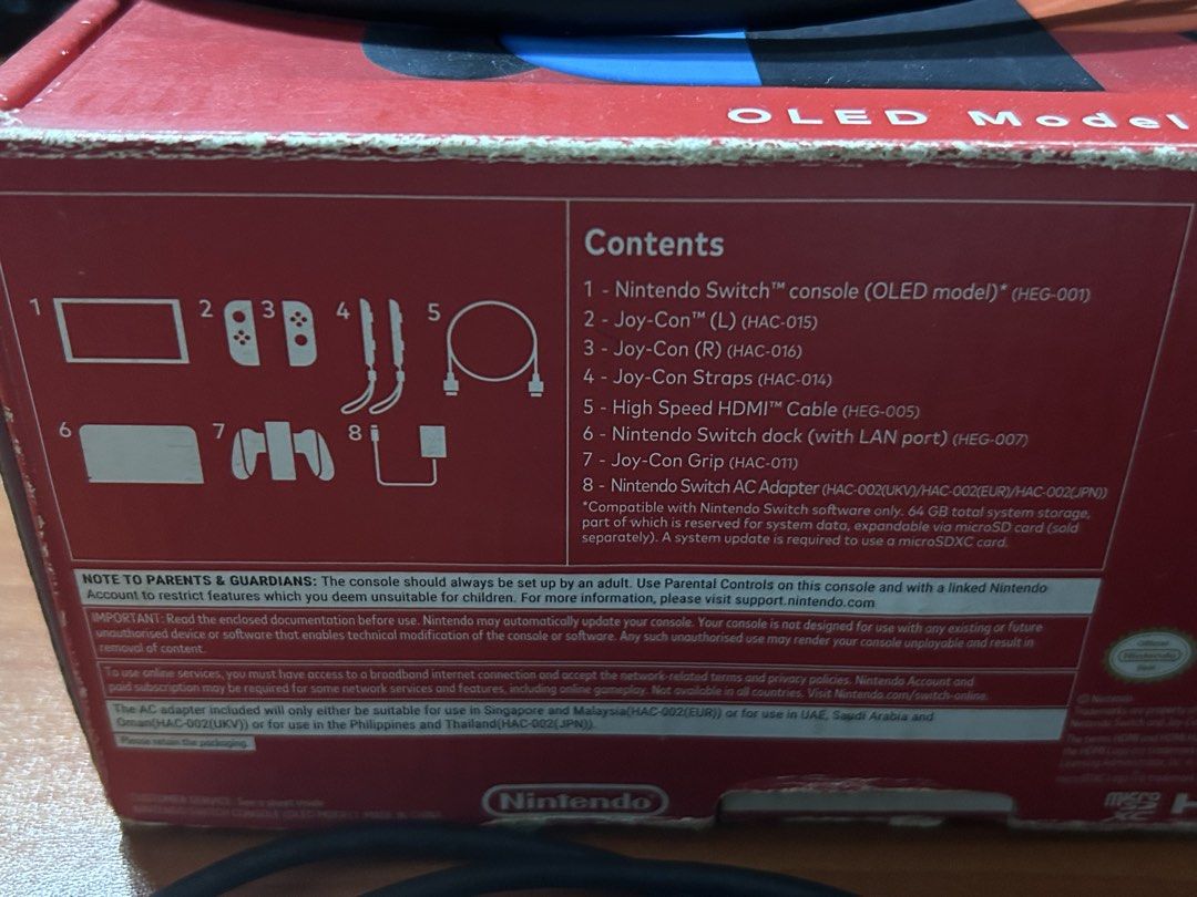 Nintendo Switch OLED Model (Category: Nintendo) located in Silang. Submitted by niknox (Listing ID 1469307657, Image 3). Description: 🎮 FOR SALE: NINTENDO SWITCH OLED Selling my Nintendo Switch OLED with 64gb internal storage and complete accessories 🔴 ✨ Inclusions: ✅ Nintendo Switch console w/ screen protector ✅ Joy-Cons w/ thumb grips ✅ Dock ✅ HDMI Cable ✅ Charger/adapter ✅ Joy-Con grip ✅ Joy-Con straps ✅ DOBE Carrying case w/ microfiber clot