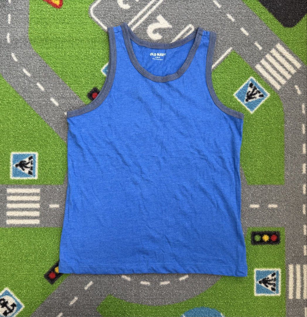Old Navy Blue Tank Top Sando (Category: Babies & Kids Fashion) located in Rizal. Submitted by preloovved (Listing ID 1469217172, Image 1). Description: Old Navy blue kids' tank top with grey trim. Size 6-7, soft cotton, perfect for warm weather or layering. Preloved, 6-7yo Meet-up only in GB1 San Mateo, Rizal Shipping fee c/o buyer. Tres Marias or J&T express Payment to be sent to me via BPI/BDO/GCASH only. 😁 C-#.
