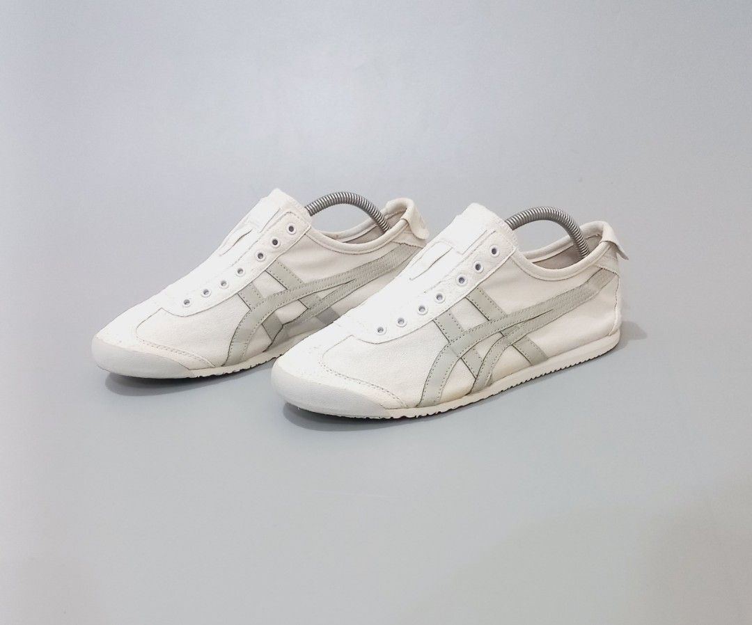 Onitsuka Tiger Mexico 66 Canvas Off-White Grey (Category: Sneakers) located in Cebu City. Submitted by MrLiks_123 (Listing ID 1469252184, Image 3). Description: Onitsuka Tiger Mexico 66 canvas Slip-On sneakers white and grey colorway. Size 9½ us / 43½ eur Used, in great quality condition Cebu Location Dm🙇.