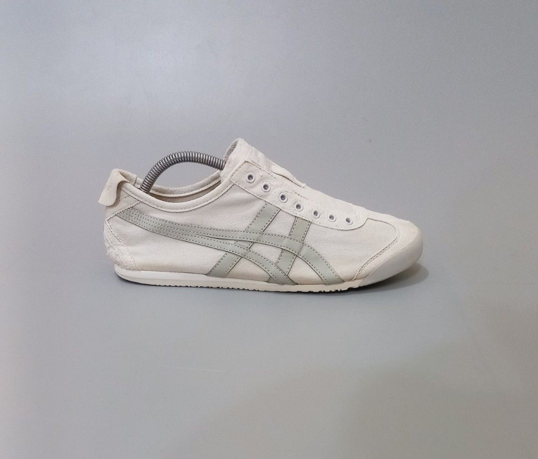 Onitsuka Tiger Mexico 66 Canvas Off-White Grey (Category: Sneakers) located in Cebu City. Submitted by MrLiks_123 (Listing ID 1469252184, Image 1). Description: Onitsuka Tiger Mexico 66 canvas Slip-On sneakers white and grey colorway. Size 9½ us / 43½ eur Used, in great quality condition Cebu Location Dm🙇.