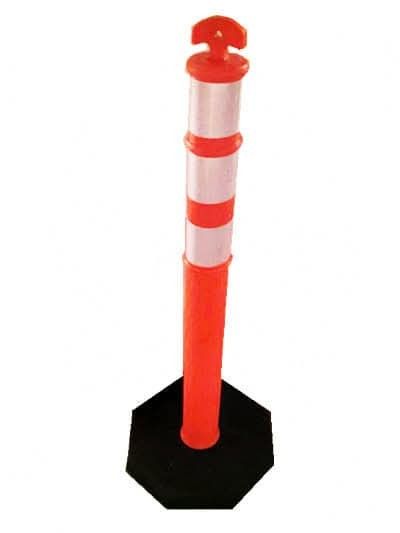 Orange and White Safety Traffic Delineator Post with Base (Category: Industrial Equipment) located in Manila. Submitted by njgingo09238373 (Listing ID 1469181468, Image 1). Description: - High-visibility bright orange and reflective white design - Heavy black octagonal base for maximum stability - Convenient top handle for attaching chains or caution tape - Durable, weatherproof plastic construction - Ideal for marking parking spots, restricted z