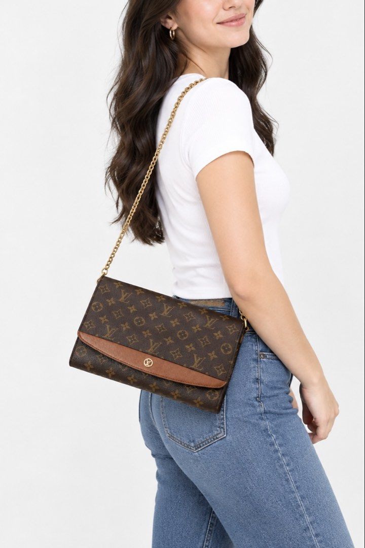 💯Original L•V Bordeaux Monogram (Category: Luxury Bags & Wallets) located in Cebu City. Submitted by jam_bagelyas (Listing ID 1469316701, Image 2). Description: with provided chain sling strap.