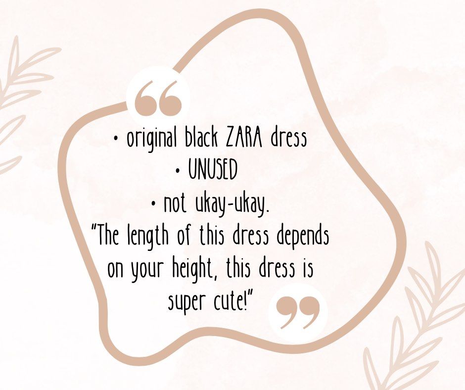 Original ZARA dress (Category: Dresses) located in Muntinlupa City. Submitted by Preeluhvd (Listing ID 1469183917, Image 2). Description: .