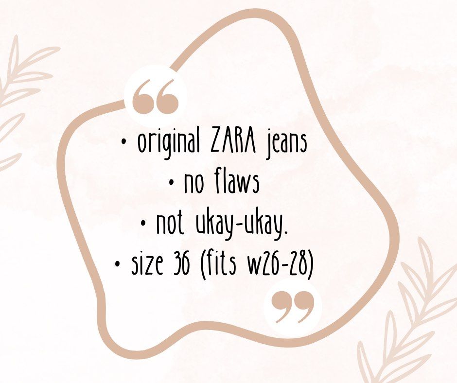 Original ZARA jeans (Category: Announcements) located in Muntinlupa City. Submitted by Preeluhvd (Listing ID 1469177644, Image 2). Description: .