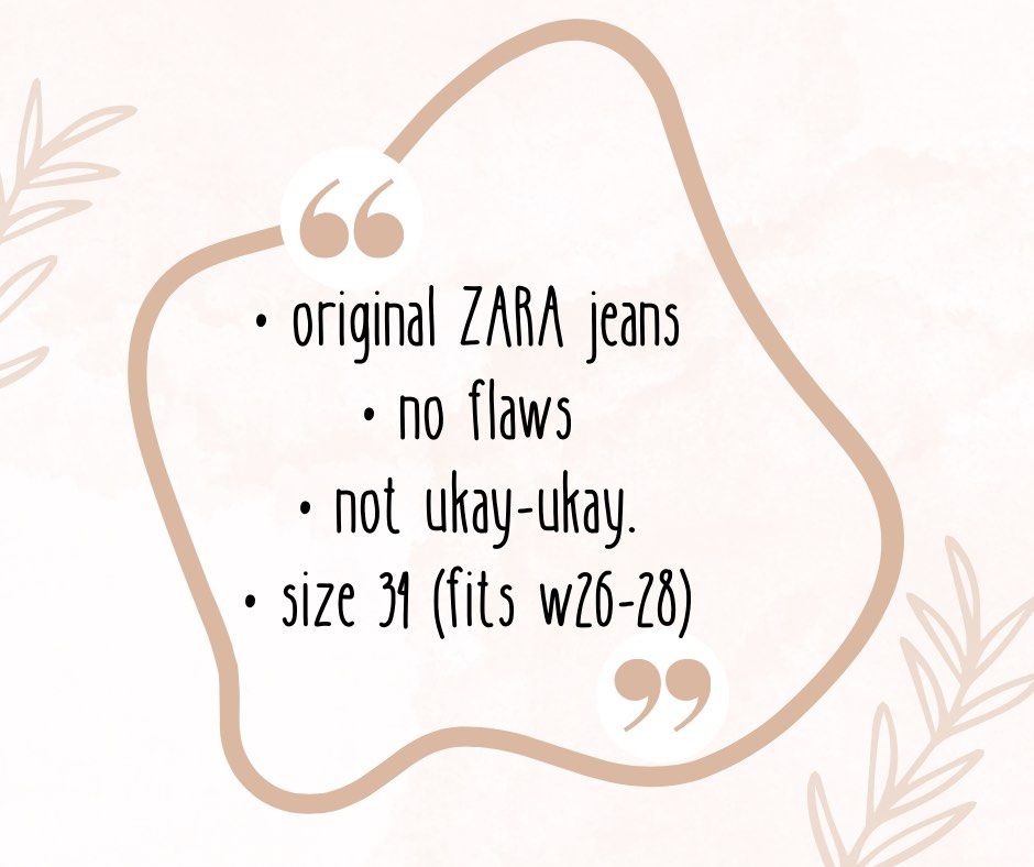 Original ZARA jeans (Category: Jeans) located in Muntinlupa City. Submitted by Preeluhvd (Listing ID 1469178350, Image 2). Description: STRETCHY WAISTLINE AREA! .