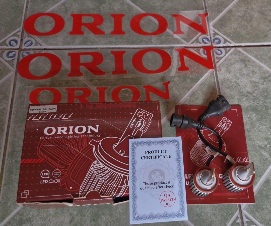 Orion Sigma LED Car Light Super White 6500K (2 pcs) (Category: Lightings, Horns, and other Electrical Parts and Accessories) located in Manila. Submitted by vmmy16 (Listing ID 1469227723, Image 1). Description: Orion Sigma LED Car Light Super White 6500K (2 pcs) • Compatible models: H8/H9/H11/H16(JP) • Easy installation / Plug & play • Complete with Box, Manual, and Certification • Free Orion stickers 100% ORIGINAL • SRP ₱2,200 COLOR: Super White