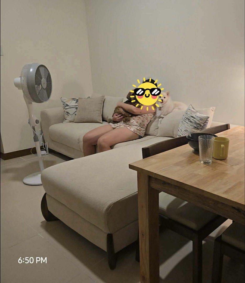 Our Home Sedrata Sectional Sofa Beige (Category: Sofas) located in Quezon City. Submitted by peytyancha (Listing ID 1469262512, Image 1). Description: - Slightly used - Beige Sofa Delivery fee shall be shouldered by the buyer. Loc: The Cresmont.