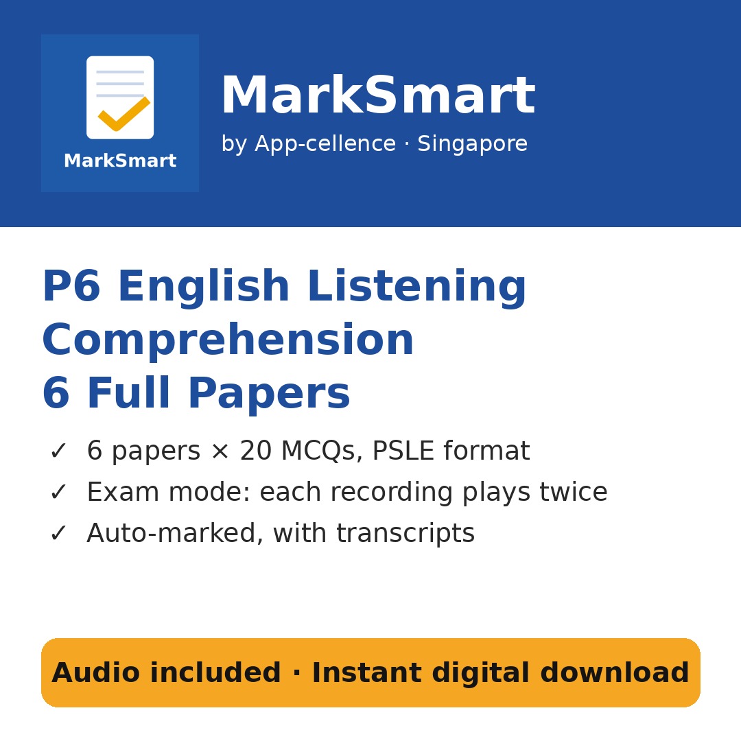 P6 English Listening Comprehension 6 Papers with Audio + Auto-Mark ...