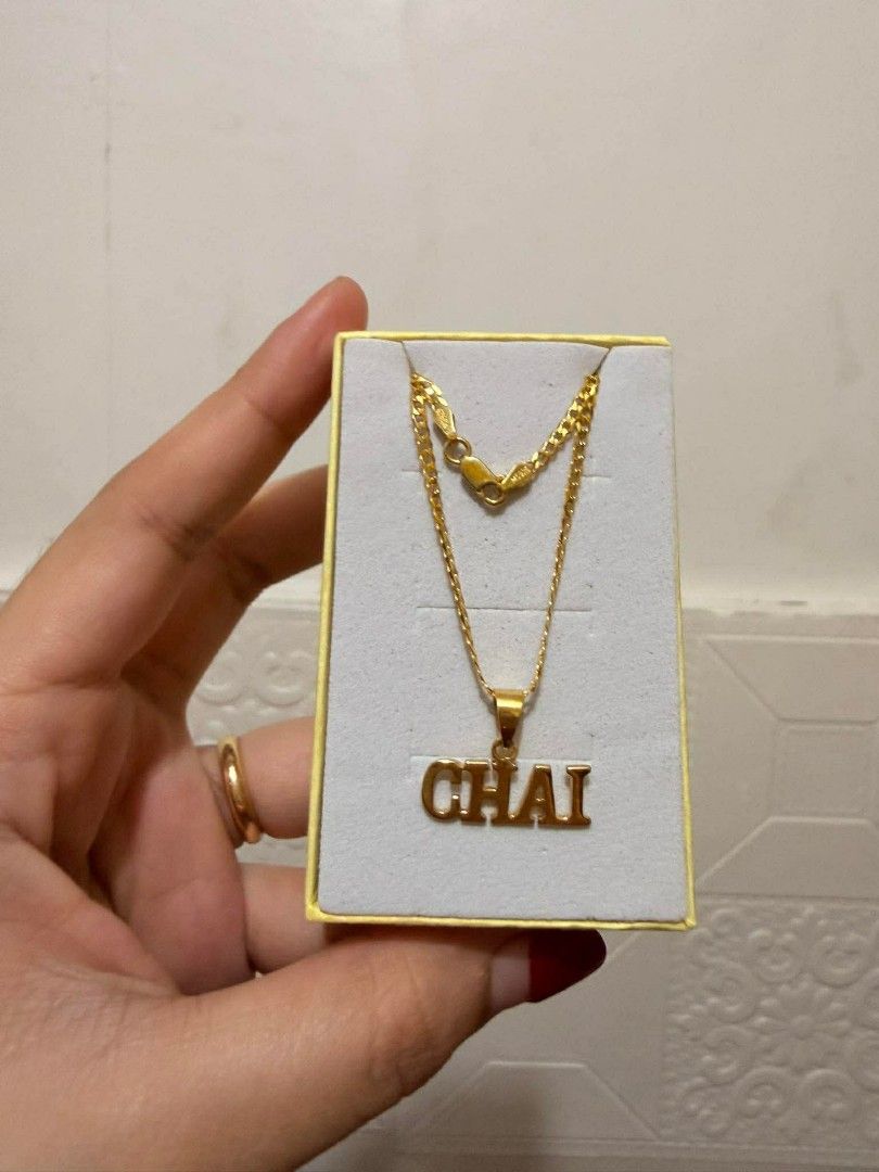 Personalized Gold Coated 925 Silver Necklace (Category: Necklaces) located in Caloocan City. Submitted by cheskhaionlinestore2.0 (Listing ID 1469173273, Image 1). Description: Personalize Silver- Gold Coated Est 4.1g- ₱2800 ONLY 📍 Est 2g- ₱1950 ONLY 📍 1 WEEK PROCESS 🍒 Pawnable/ Nasasangla💯 🍒 Brandnew 💯 🍒 Ship via JNT/ LBC 🍒 Lalamove for same day delivery 🍒 We accept COD COP with downpayment to avoid cancellation of orders ⚡ How to Order?