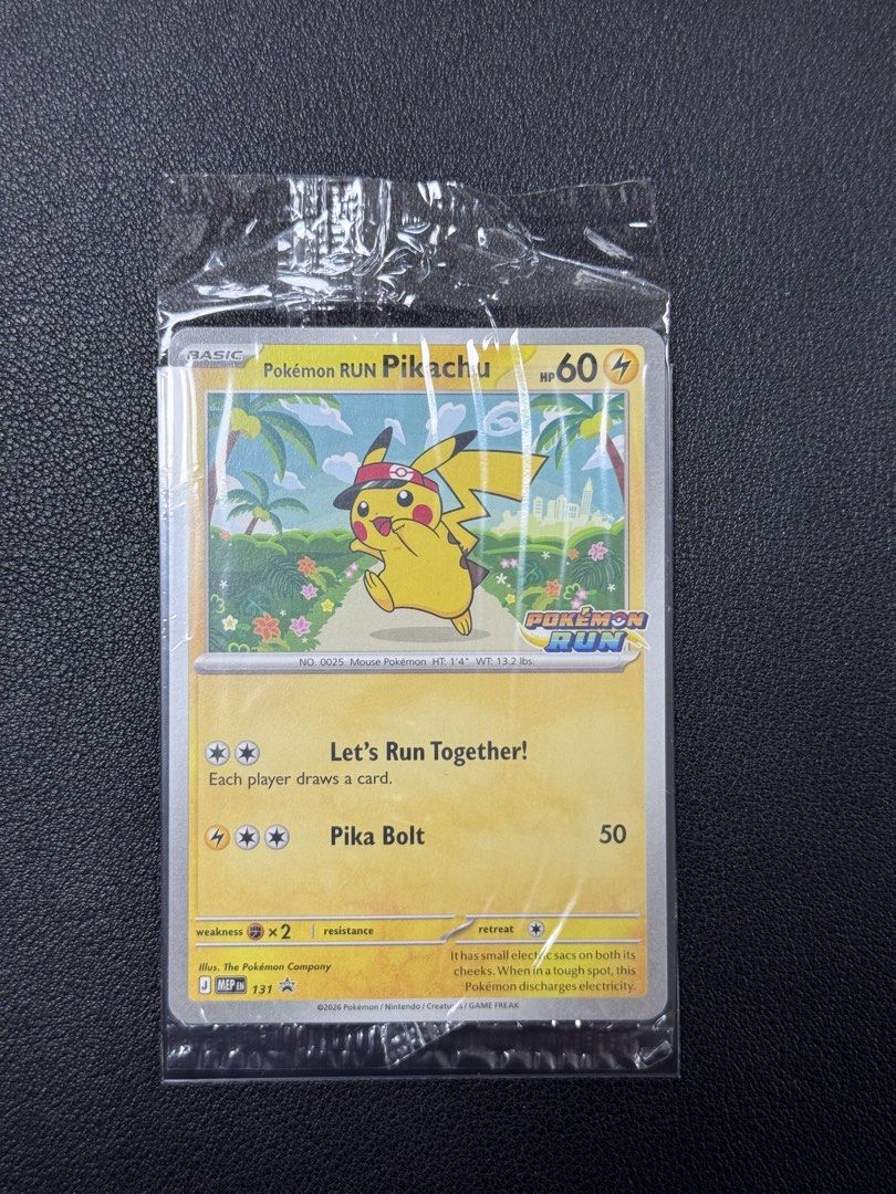 Pikachu 131 (Category: Raw Singles) located in Quezon City. Submitted by adrianasoy (Listing ID 1469214149, Image 1). Description: Southeast Asia Exclusive ⚡️ Pokémon Run 30 Philippines Brand new and sealed Meetup only with PITX and Las Piñas area. Price is negotiable. .