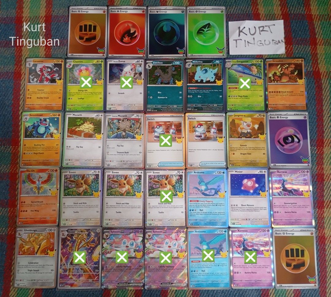 Pokémon TCG 30th Celebrations English (Category: Raw Singles) located in Manila. Submitted by kurttinguban (Listing ID 1469371533, Image 2). Description: each price has depends on cards starts in ₱8 pesos 📌loc: pandacan / santa ana / paco manila 📦mod: jnt / lalamove / gogoxpress cod mop: cash / gcash / maya / bank transfer / qr.