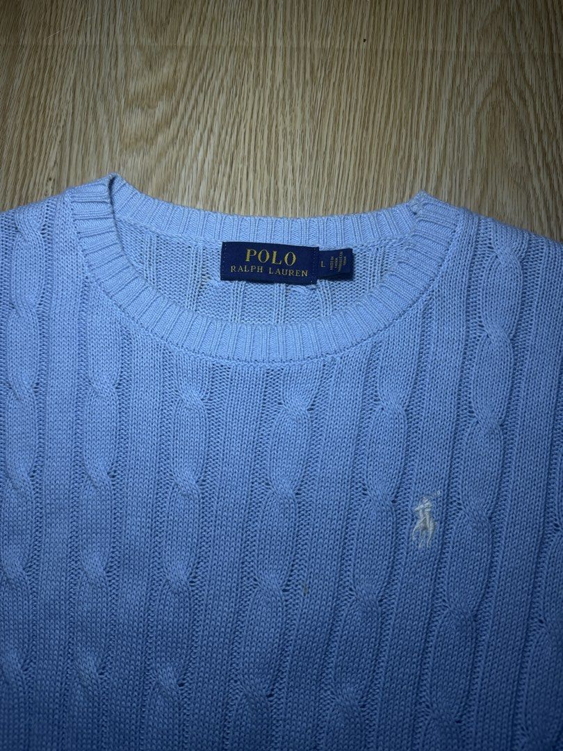 Polo Ralph Lauren Cable Knit Shirt (Category: Shirts) located in Las Pinas. Submitted by southstreetdeals (Listing ID 1469288149, Image 3). Description: Polo Ralph Lauren Cable Knit Shirt •Size Large On Tag •Width 17 •Length 24 •Color rate 9.5/10 •Issue 1 Minimal Dot Stain Nasa pics na •Like New Condition .