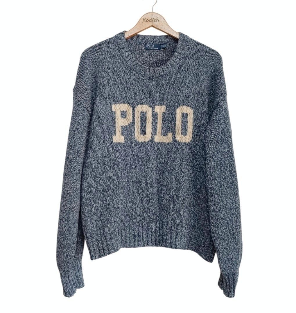 POLO Ralph Lauren Logo cable knit sweater (Category: Longsleeves) located in Caloocan City. Submitted by modishthriftstore (Listing ID 1463750044, Image 1). Description: XL -XXL Thick. cable knit Oversized Sweater Loc: Rainbow Village 5 North Caloocan No himulmol. In Good Condition.
