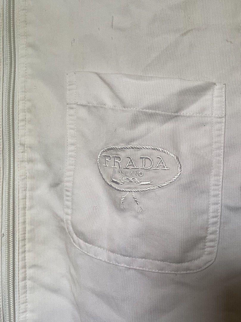 Prada Zip Up Track (Category: Formal Shirts) located in Marikina City. Submitted by kaelnbellecloset (Listing ID 1469202047, Image 2). Description: Needs wash & yellow stains.