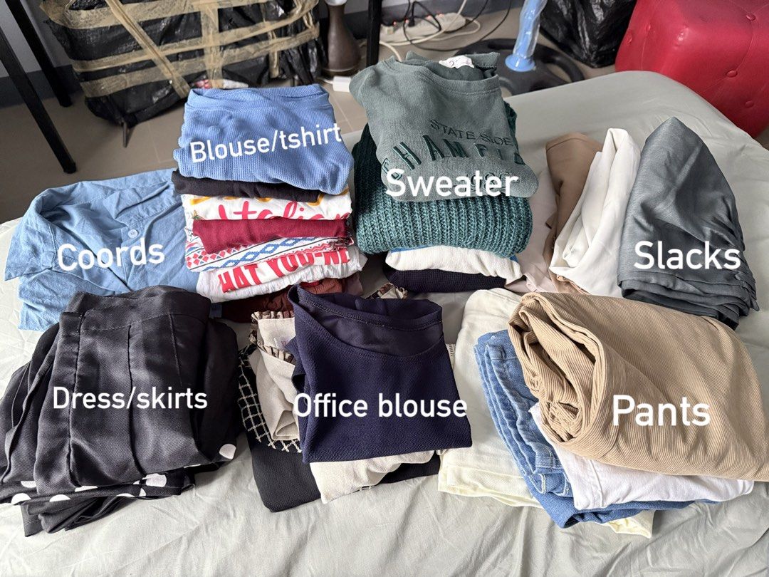Preloved assorted clothes (Category: Sets or Coordinates) located in Mandaluyong City. Submitted by chi11ng (Listing ID 1469186563, Image 1). Description: 30pcs assorted preloved clothes/pants Size is small to medium Please manage your expectations as these are preloved, hindi na ulit na laundry and naplantsa from closet. Loc: Makati Pick-up or lalamove only c/o buyer .