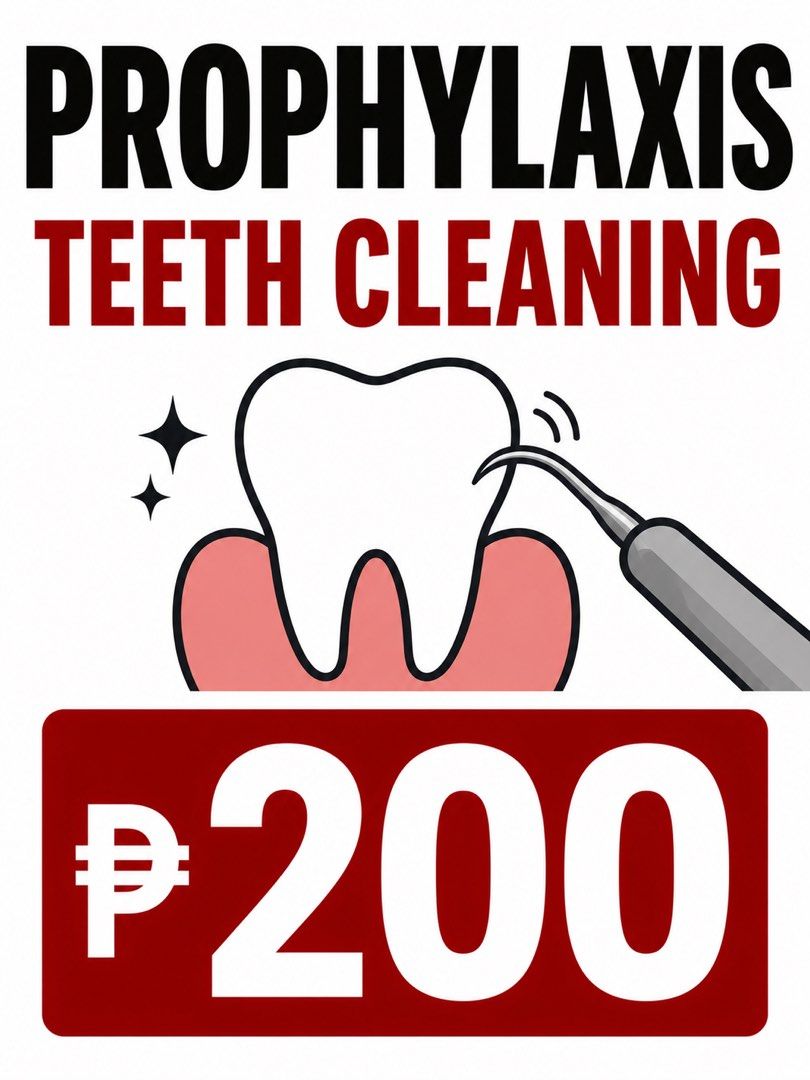 Prophylaxis Teeth Cleaning Dental Service (Category: Oral Care) located in Cebu City. Submitted by bobsburgers. (Listing ID 1469324038, Image 1). Description: TEETH CLEANING (ORAL PROPHYLAXIS) Keep your teeth clean and your gums healthy! 📌 For clinical requirements 🦷 Performed under the supervision of a licensed dentist. 📩 MESSAGE US NOW to inquire or schedule an appointment..