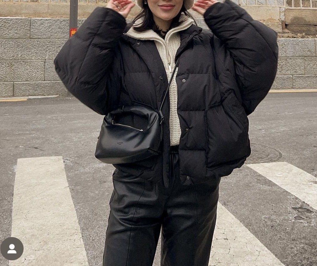 Pull & bear Black Puffer Jacket (Category: Coats, Jackets and Outerwear) located in Manila. Submitted by brownbutterlatte (Listing ID 1468888333, Image 1). Description: Can pass as brand new. No flaws or stains. Used once only. Super nice for winter! Keeps you warm. Have pocket inside as well & has drawstring stopper on both side. If you want it to look cropped! Fits up to L — depends on how you want the fit to be. Oversized fit on small. 😊 RFS: