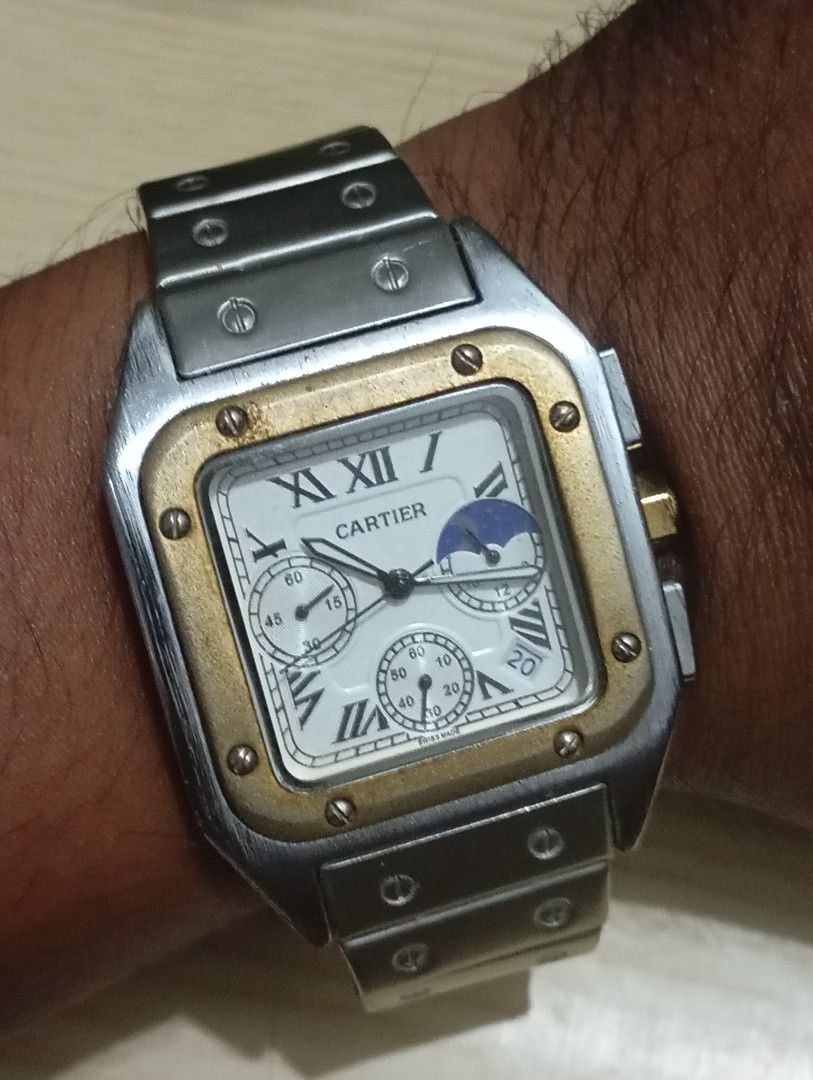 Quartz chronograph (Category: Men's Watches) located in Las Pinas. Submitted by quick_deals_great_finds2 (Listing ID 1469308416, Image 3). Description: Quartz chronograph with battery Sweeping seconds like automatic Big size fits wrist 7 inches.