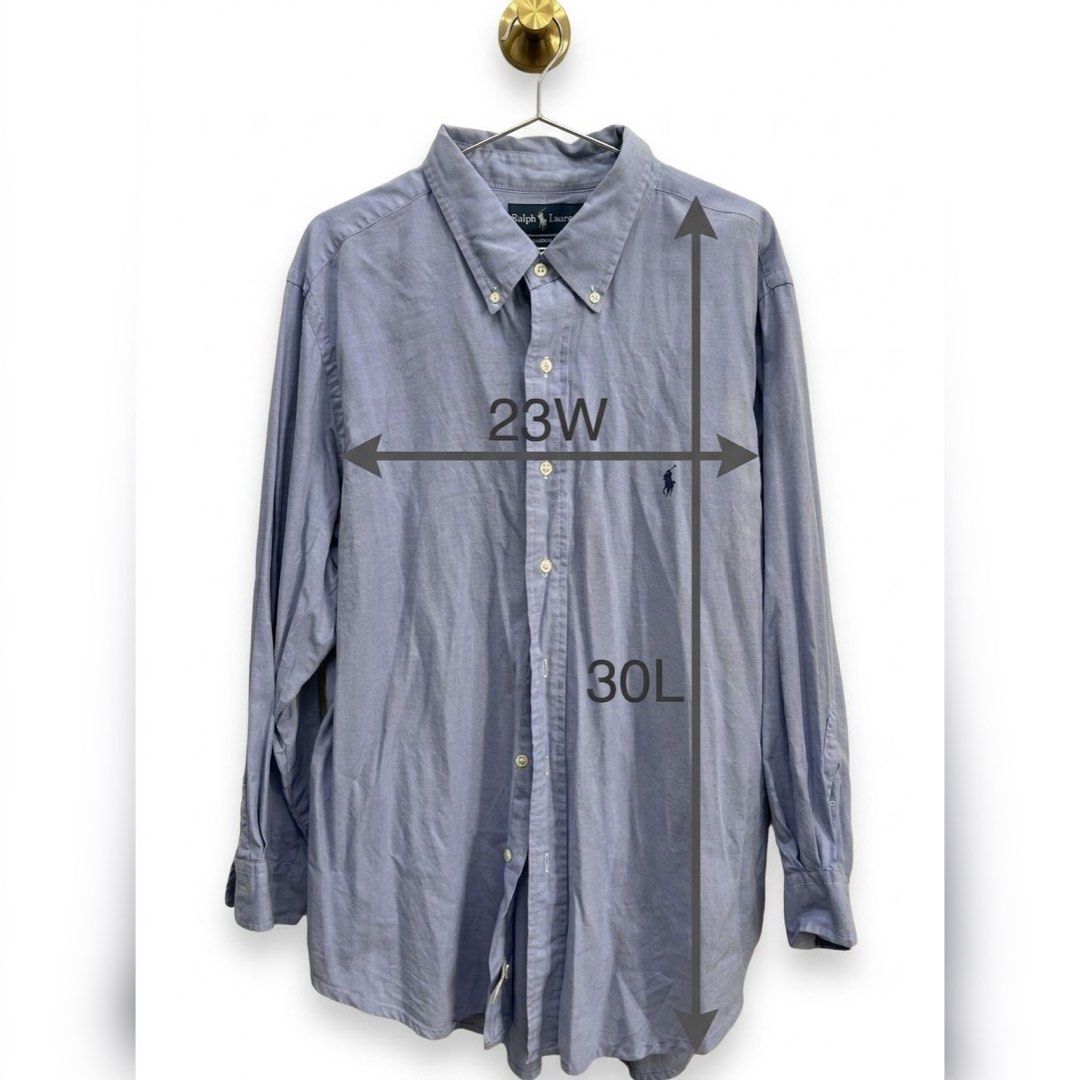 Ralph Lauren Classic Fit Button-Down Shirt Light Blue (Category: Coats, Jackets and Outerwear) located in Mandaluyong City. Submitted by chic.picks (Listing ID 1469211622, Image 2). Description: - Brand: Ralph Lauren - Color: Light Blue - Fit: Classic - Details: Front button fastening, traditional button cuffs, iconic embroidered pony logo - Measurements: Altered, Chest width 23 inches, Length 30 inches , Sleeves 22” - Condition: Excellent pre-lo