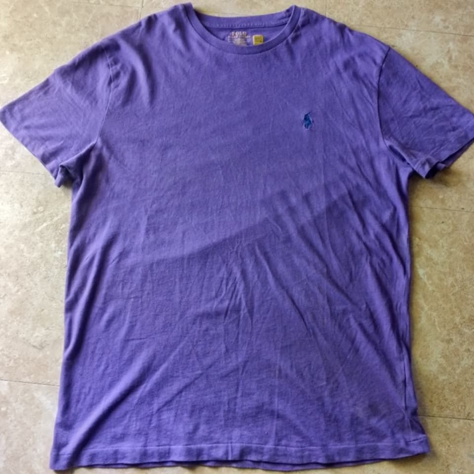RALPH LAUREN SHIRT (Category: Tshirts & Polo Shirts ) located in Manila. Submitted by coolcrystal-4790 (Listing ID 1469327512, Image 1). Description: - Brand: Ralph Lauren - Style: Classic fit short sleeve t-shirt - Color: Purple with embroidered blue logo - Size: M - 175/96A - Material: Premium soft cotton - Origin: Made in Cambodia - Condition: Excellent, well-maintained.