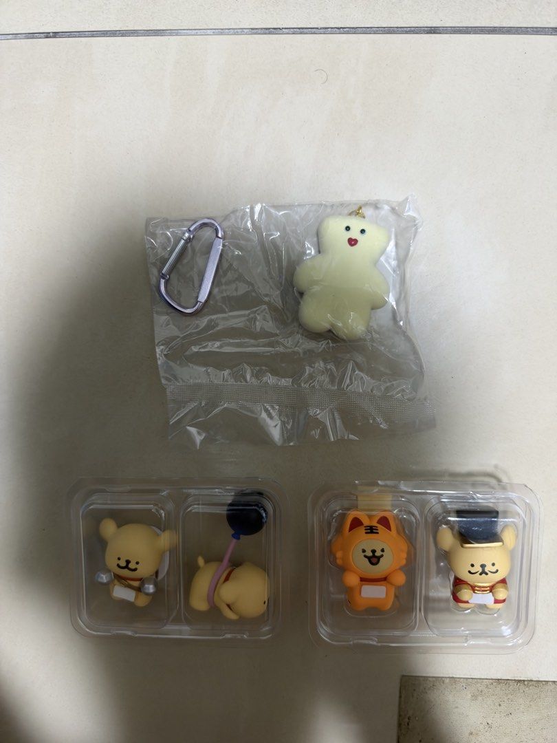 random figures (Category: Toy Figures) located in Singapore. Submitted by skrubbing (Listing ID 1469279261, Image 1). Description: clearing stuff in my room top row: $5 bottom row: $6 each $20 for all 4 .