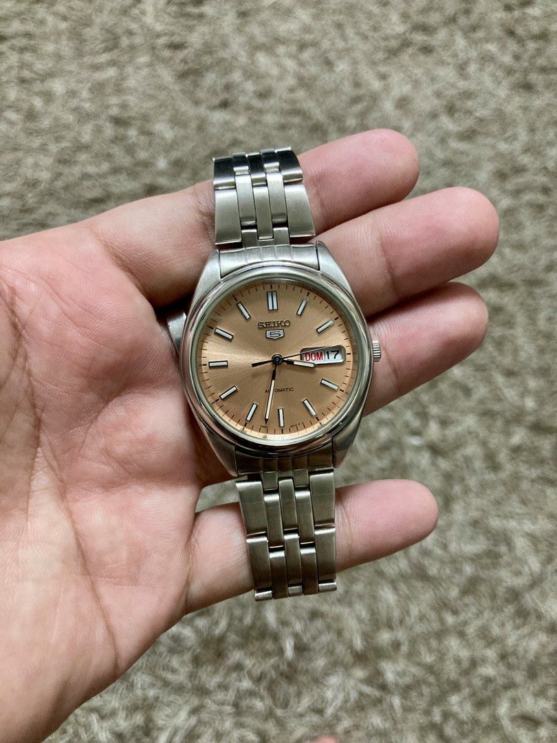 Rare Seiko Salmon Dial “SNXA11” (Category: Luxury Watches) located in San Fernando. Submitted by klaydosias (Listing ID 1469316023, Image 2). Description: Rare Seiko Salmon Dial “SNXA11” “Collectible Watch” All Original Discontinued watch Ref: 7s26-0430 Automatic Movement Caliber 7s26 37mm Case Diameter Stainless Steel See Through Case Back Newly service Newly buff Inclusion: AM Seiko Box ₱12,500 🏷️ (Negotiable) Pm for more details:.