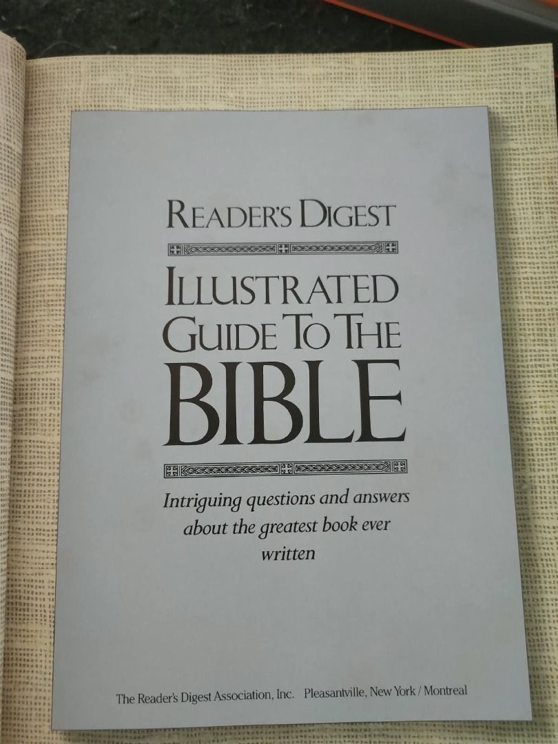Reader's Digest Illustrated Guide to the Bible (Hardcover Reference Book) (Category: Religion Books) located in Angeles City. Submitted by wildmountain_8fada7 (Listing ID 1469226965, Image 2). Description: 📖 Reader’s Digest Illustrated Guide to the Bible Sub-title: Intriguing questions and answers about the greatest book ever written An essential large-format hardbound reference book filled with rich color artwork, maps, historical timelines, ar