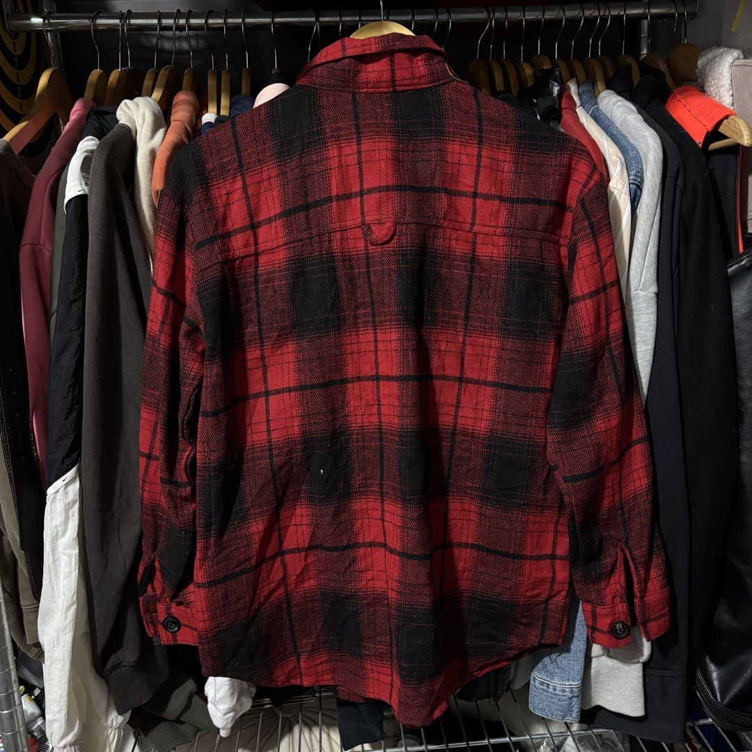 Red Black Flannel Shirt Long Sleeve Button Up (Category: Longsleeves) located in Caloocan City. Submitted by bonsatocha43876 (Listing ID 1469322426, Image 2). Description: - Color/Pattern: Red and black classic plaid - Features: Button-up front with two chest pockets - Condition: Very good overall, complete tags attached - Measurements: Width 21" x Length 27" - Special Offer: Take 'em all deal available.