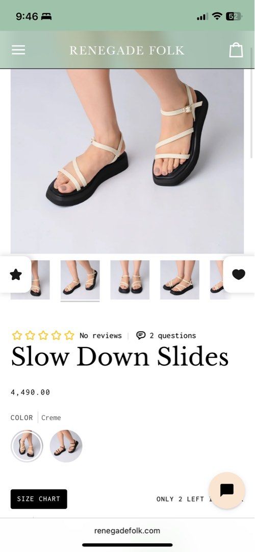 Renegade Folk Slow Down Slides Creme (Category: Flats & Sandals) located in Taytay. Submitted by sandgraffiti (Listing ID 1469306056, Image 3). Description: purchased from the podium branch used thrice only fits 7.5 us size too includes receipt (if u want to go to branch for any assistance and they need to validate purchase), original box, thank you card no lowballers, retails for 4490 size not available anymore in their website check last pic fo