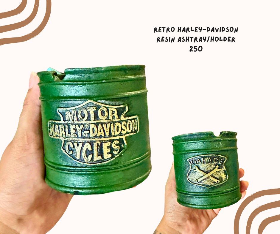 Retro Green Resin Harley-Davidson Ashtray (Category: Vases & Decorative Bowls) located in Pasig City. Submitted by homeyvibesph (Listing ID 1469260409, Image 1). Description: .
