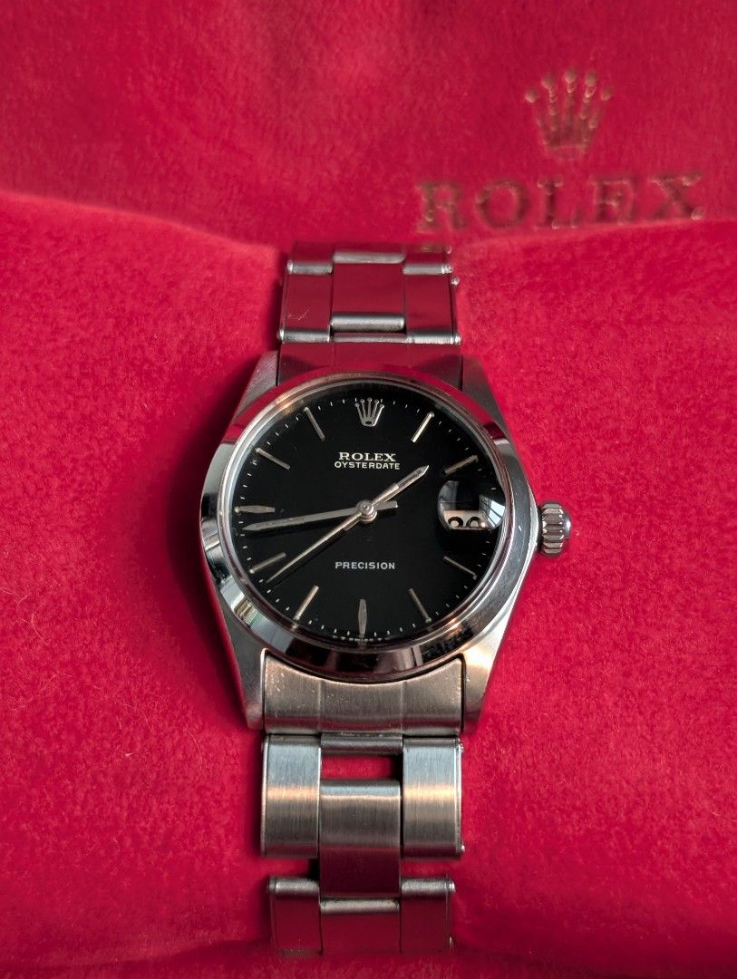 Rolex Oysterdate Precision 6466 Black Dial 31mm (Category: Luxury Watches) located in Quezon City. Submitted by timeandscents (Listing ID 1469230149, Image 1). Description: Rolex Oysterdate Precision 6466 Black Dial 31mm Price: 128,000 only ▪️Reference: 6466 (Hard to source) ▪️Year: 1968 ▪️Size: 31mm / Midsize/Jr size ▪️Condition: 9/10 for its age ▪️Inclusions: Watch and box Location: Quezon City.