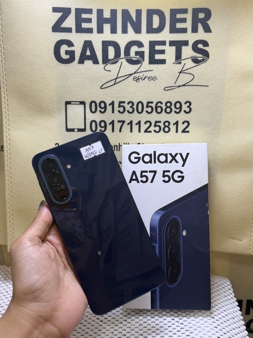 SAMSUNG A57 8/256GB OPENLINE (NTC APPROVED) (Category: Samsung) located in San Juan City. Submitted by desireebayal96 (Listing ID 1469359645, Image 1). Description: SAMSUNG A57 * NTC APPROVED * DUAL SIM * OPENLINE * 8/256GB * 97% SMOOTH * NO ISSUE * NO HISTORY OF REPAIR * NO AMOLED BURN * WITH CORD TYPE C * WITH BOX SAME SERIAL OPEN FOR COD SAME DAY DELIVERY PLUS SHIPPING FEE MESSAGE ME DIRECTLY FOR MORE INFO Store located📍2nd floor Vmall Greenh