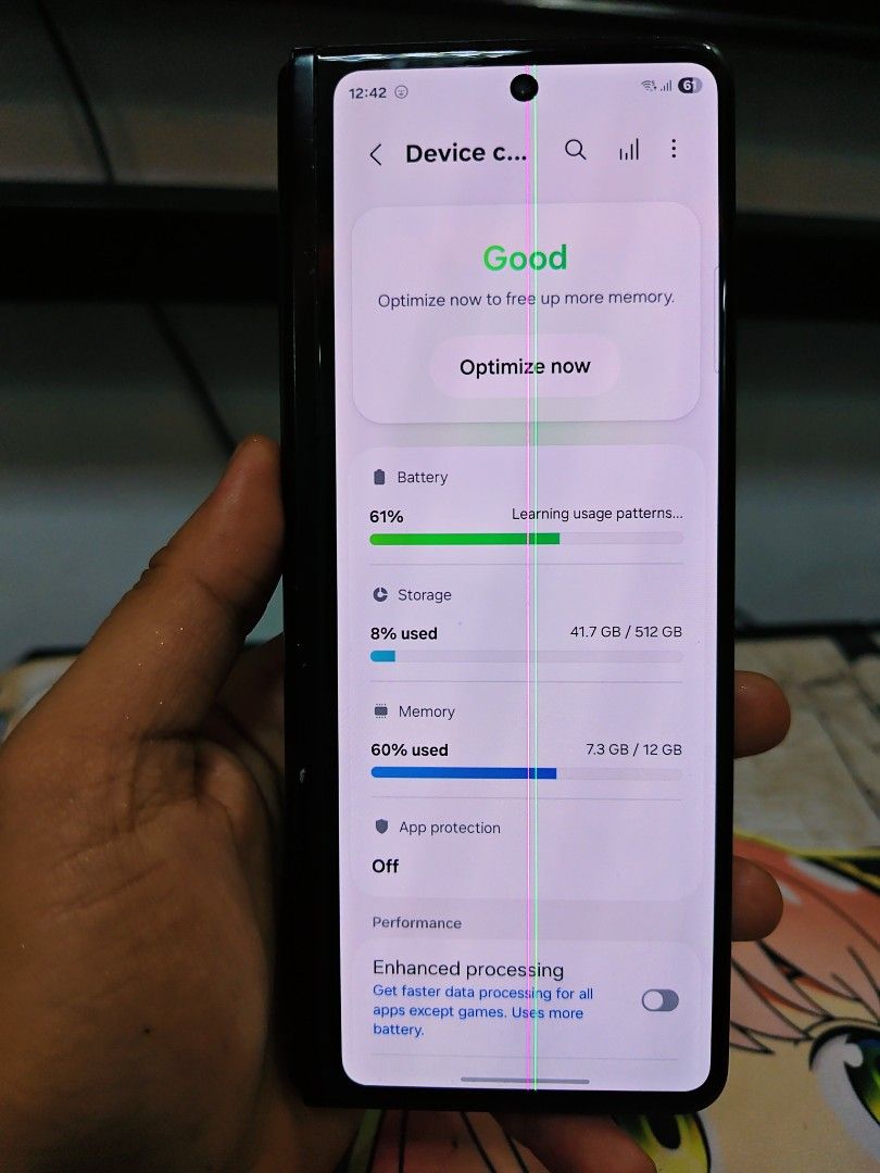 Samsung galaxy fold 3 512gb (Category: Samsung) located in Valenzuela. Submitted by roeyann2328 (Listing ID 1469342839, Image 3). Description: samsung galaxy fold 3 5g 512gb po not 128 or 256 Phantom black color Originaly launched 87k Selling for only 10990 Snapdragon 888 5g processor gaming 512gb storage 12gb ram Dual display set up with 120hertz refresh rate 7.6-inch Foldable Dynamic AMOLED 2X, 1768 x 2208 6.2-inch Dynamic AMOLED 2X, 832 x 2268