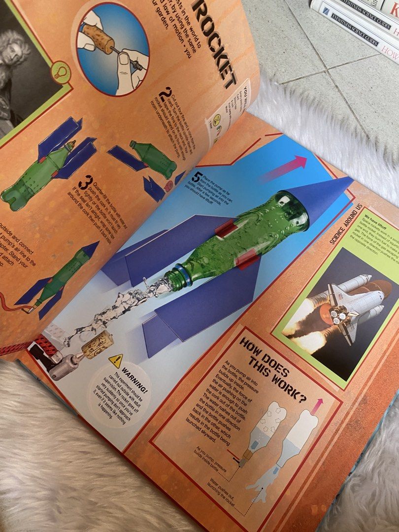 Science Experiments by Robert Winston Book (Category: Textbooks) located in Quezon City. Submitted by donagraceliwanag (Listing ID 1469308771, Image 3). Description: - Title: Robert Winston Science Experiments - Format: Hardcover with vibrant illustrations on every page - Activities: Step-by-step instructions for slime, plastic, and water-powered rockets - Perfect for: Kids interested in hands-on learning and fun at-home science projects.