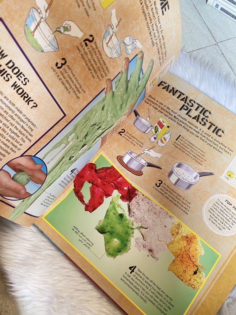 Science Experiments by Robert Winston Book (Category: Textbooks) located in Quezon City. Submitted by donagraceliwanag (Listing ID 1469308771, Image 2). Description: - Title: Robert Winston Science Experiments - Format: Hardcover with vibrant illustrations on every page - Activities: Step-by-step instructions for slime, plastic, and water-powered rockets - Perfect for: Kids interested in hands-on learning and fun at-home science projects.